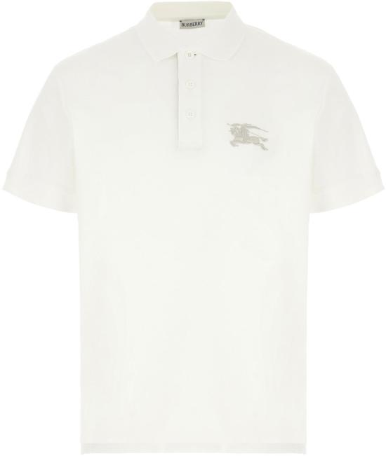 26SS 버버리 메탈릭 EKD 코튼 폴로 셔츠 8119009B7078 WHITE