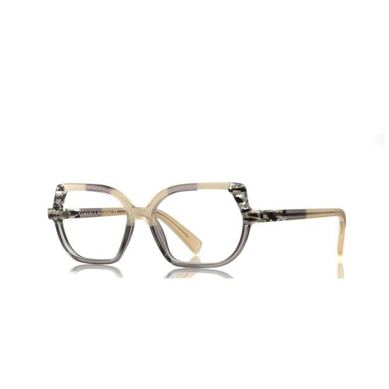  라마르카 안경 모자이크 167 기하학적 프레임 안경, 반투명 베이지 색상