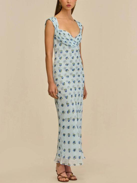 26SS 컬트 가이아 롱 원피스 DR32698CH3284 SMALLDOTDEEPLAKE Azzurro - CULT GAIA