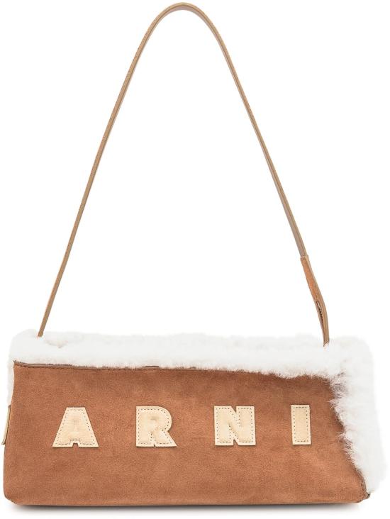 25FW 마르니 뮤제오 시어링 바게트 숄더백 SBMP0248Q1P8679Z0991 BEIGE