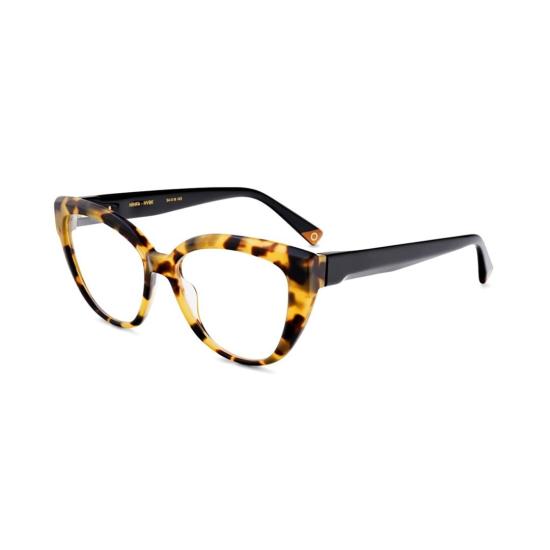  에트니아 바르셀로나 안경 닌파 캣아이 호피무늬 프레임, 검정색 템플 - ETNIA BARCELONA