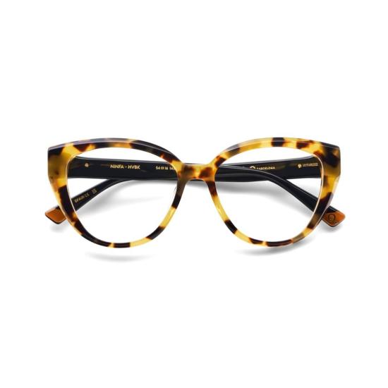  에트니아 바르셀로나 안경 닌파 캣아이 호피무늬 프레임, 검정색 템플