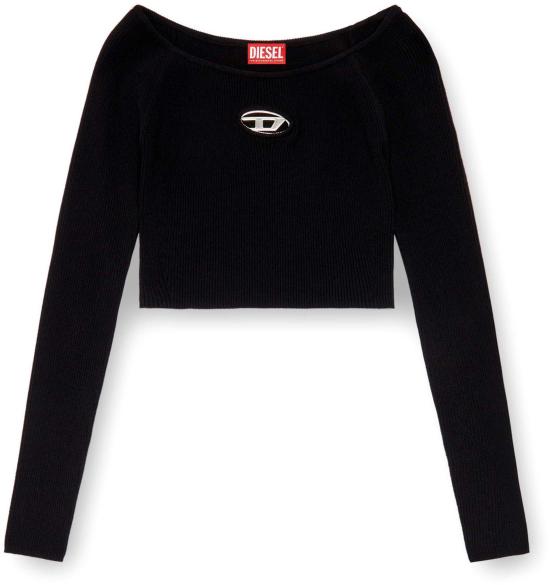 25SS 디젤 M 베라 립 니트 롱슬리브 오프 더 숄더 탑 A141890DLAX9XX BLACK - DIESEL