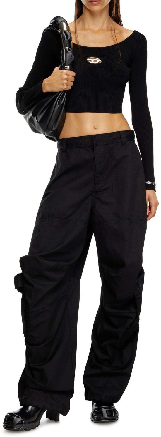 25SS 디젤 M 베라 립 니트 롱슬리브 오프 더 숄더 탑 A141890DLAX9XX BLACK - DIESEL