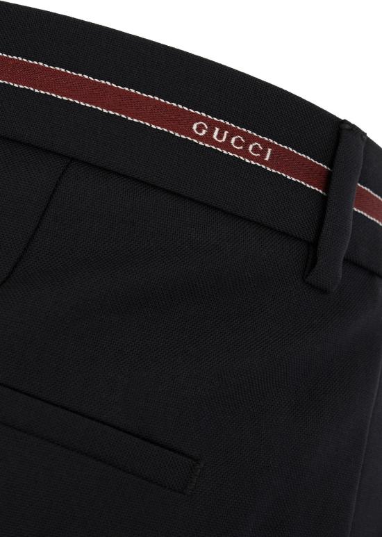 25FW 구찌 셀비지 디테일 울 팬츠 832544Z7AQV4668 BLACK - GUCCI
