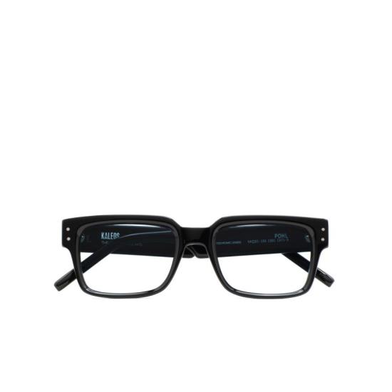  칼레오스 안경 메탈릭 액센트가 있는 폴 볼드 직사각형 블랙 안경