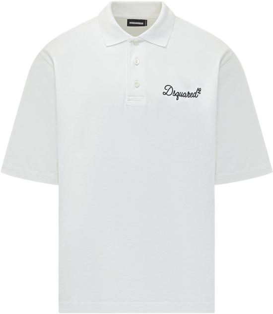 26SS 디스퀘어드2 폴로 티셔츠 S74GL0100D20106100 WHITE