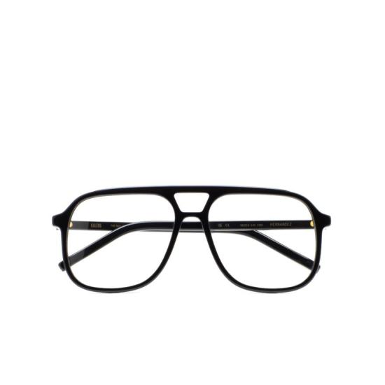  칼레오스 안경 에르난데스 볼드 블랙 플라스틱 안경 (더블 브릿지 디자인)