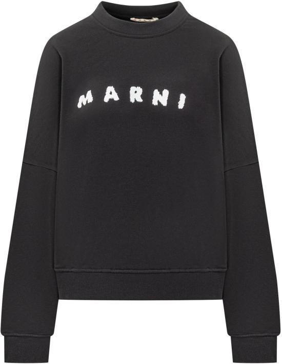 25FW 마르니 로고 크루넥 스웨트셔츠 FLJE0185P7USCX43SLN99 BLACK