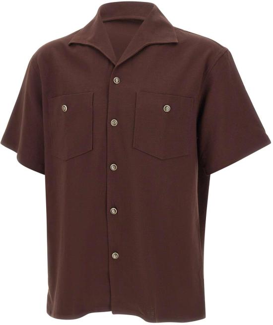 26SS 드롤드무슈 반팔 셔츠 SH254VI029BN BROWN
