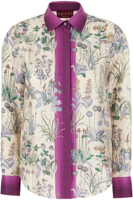 26SS 구찌 프린트 실크 트윌 셔츠 856092ZAUK79224 DIVERS