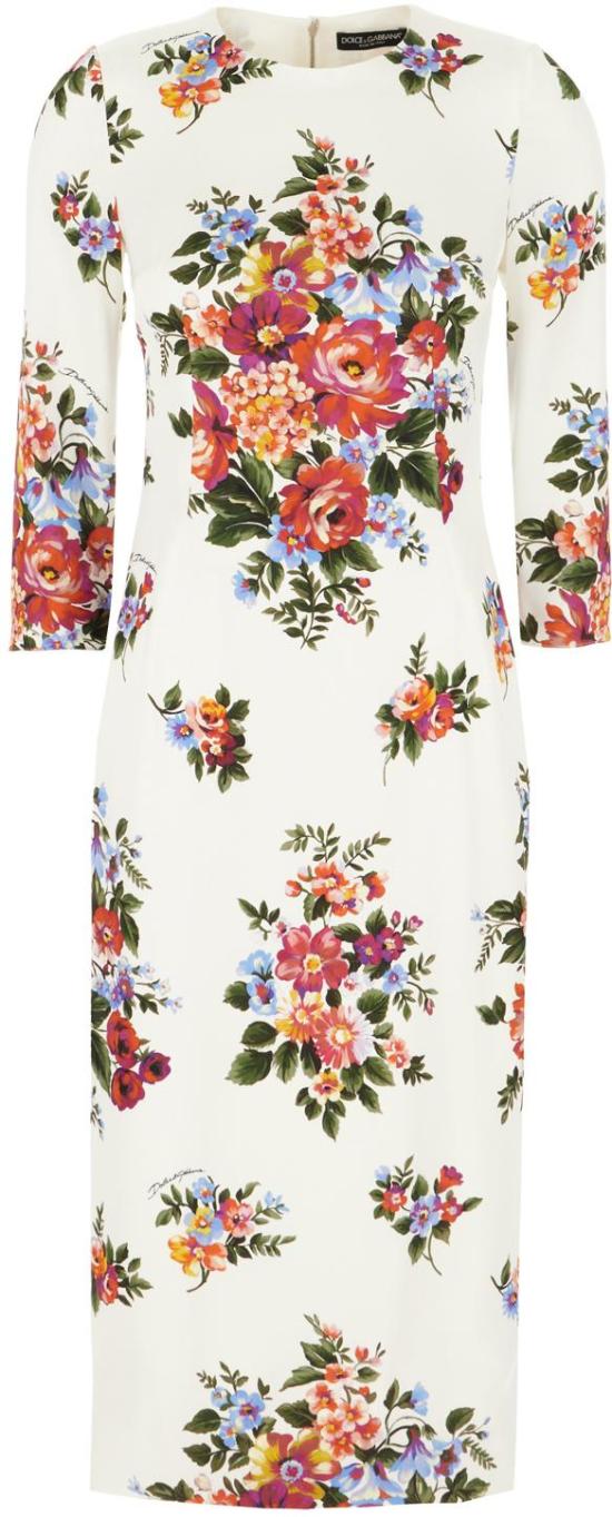 26SS 돌체앤가바나 플라워 부케 프린트 새틴 드레스 F612VTFSICEHA5ZO DIVERS