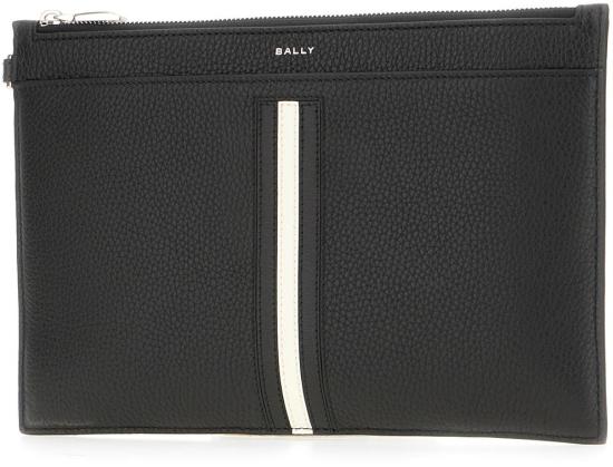 25FW 발리 로고 레더 클러치 MLN00LVT434U901P BLACK - BALLY