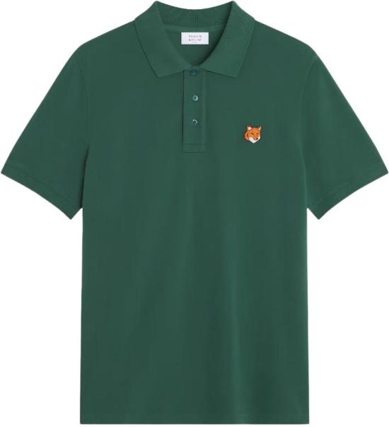 26SS 메종키츠네 폭스 헤드 레귤러 폴로 티셔츠 PM00209KP0002 GREEN