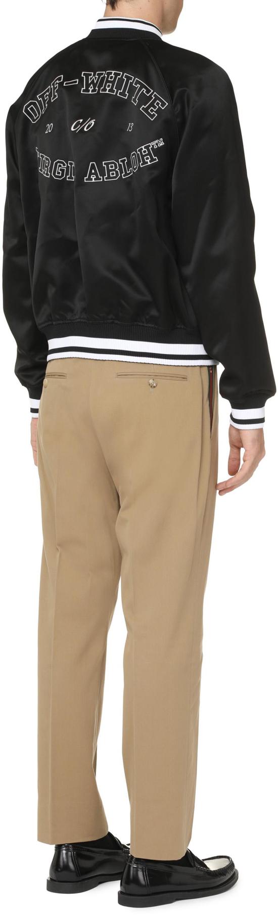  오프화이트 봄버 자켓 OMEH05AF24FAB002 BLACK - OFF WHITE