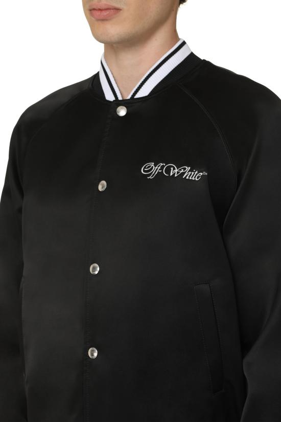  오프화이트 봄버 자켓 OMEH05AF24FAB002 BLACK - OFF WHITE