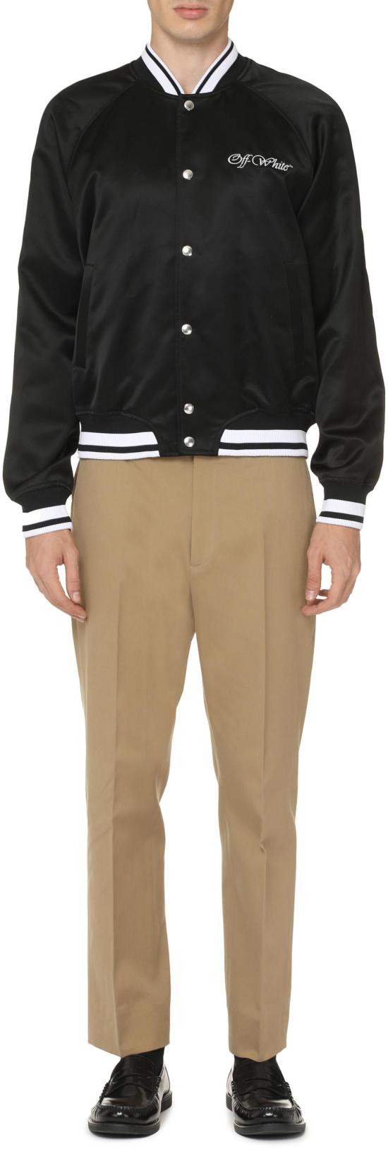  오프화이트 봄버 자켓 OMEH05AF24FAB002 BLACK - OFF WHITE