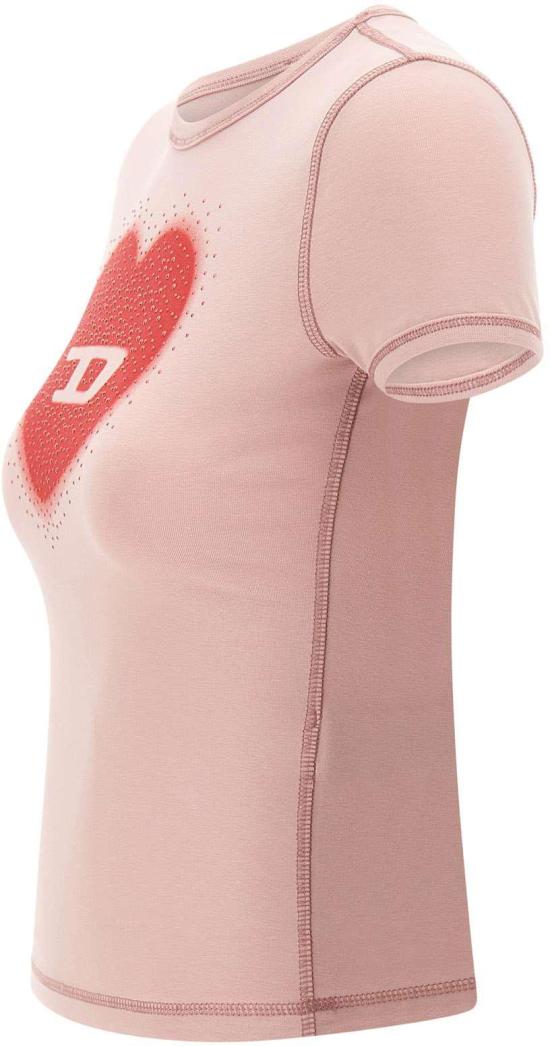 26SS 디젤 Slim heart print 티셔츠 A209800QHHA33L PINK - DIESEL