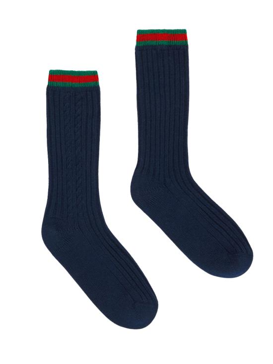 26SS [키즈] 구찌 발목 양말 838066 4KACT4166 Blu - GUCCI