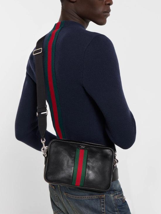 26SS 구찌 웹 트레이드마크 스몰 크로스백 866982 AAGIH1057 Black - GUCCI