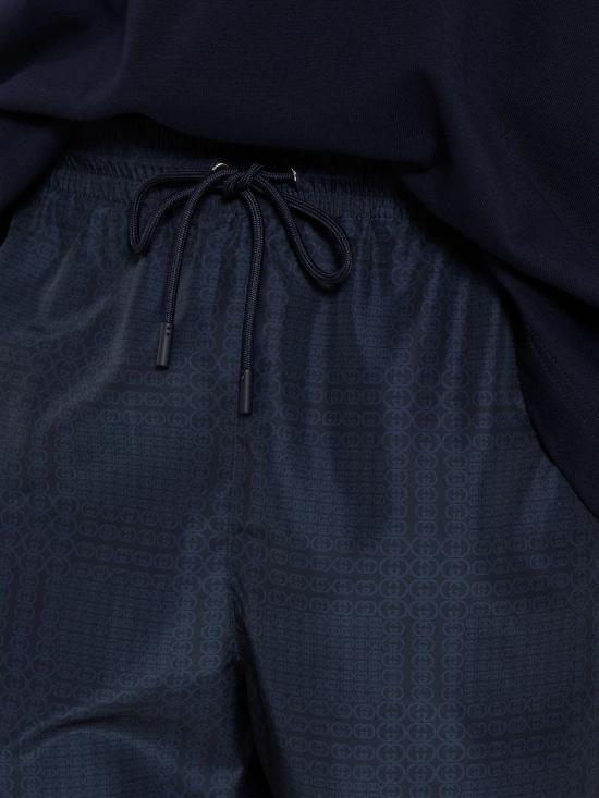 26SS 구찌 프린트 테크니컬 포플린 스위밍 쇼츠 856212 XHALB4119 Blue - GUCCI