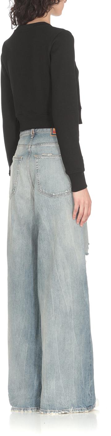 25FW 디젤 F 슬리미 Od 컷아웃 로고 크롭 스웨트셔츠 A099310GRAC9XX BLACK - DIESEL