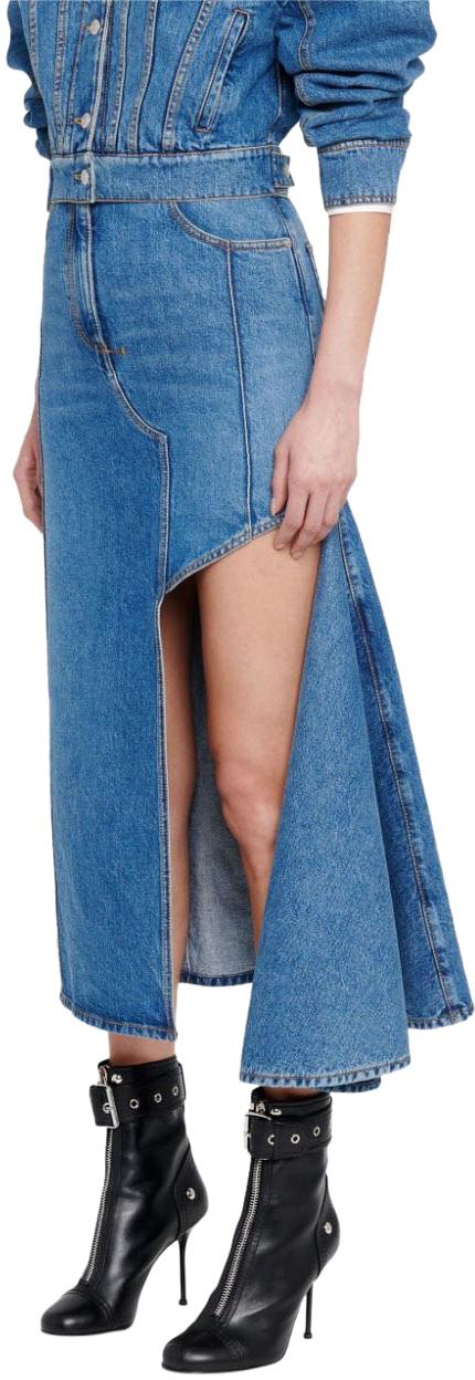  알렉산더 맥퀸 데님 스커트 754828QMACG4164 BLUE - ALEXANDER MCQUEEN