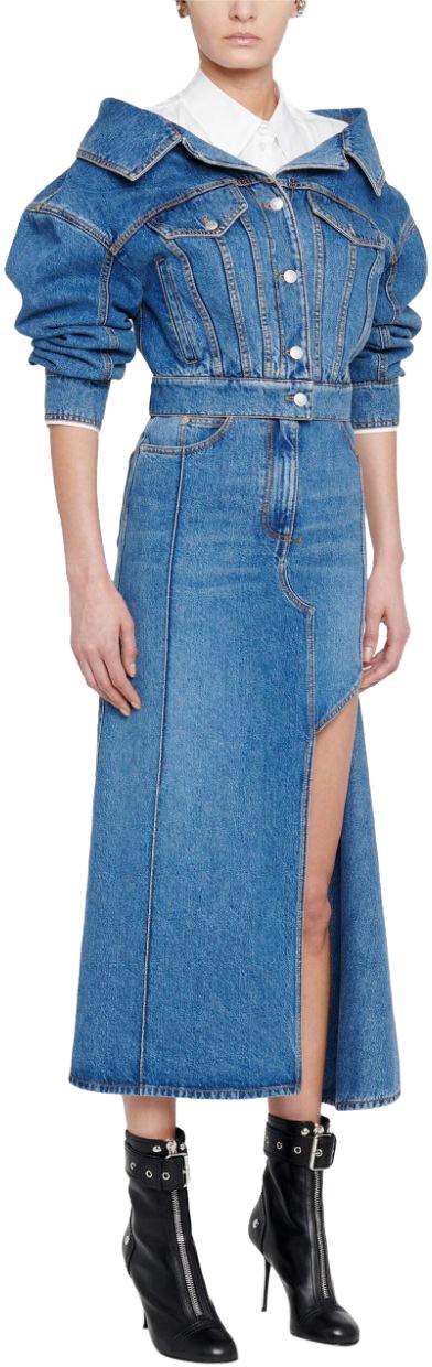  알렉산더 맥퀸 데님 스커트 754828QMACG4164 BLUE - ALEXANDER MCQUEEN