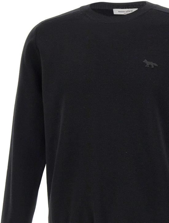 25FW 메종키츠네 테크니컬 메리노 울 스웨터 PM00813KT1168P199 BLACK - MAISON KITSUNE