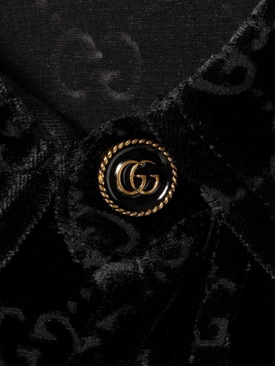 26SS 구찌 스트레치 GG 벨벳 데보레 셔츠 860674 ZAUS41000 - GUCCI