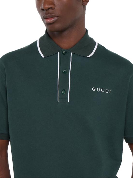 26SS 구찌 자수 코튼 피케 폴로 셔츠 806250 XJHHO3015 Blue - GUCCI