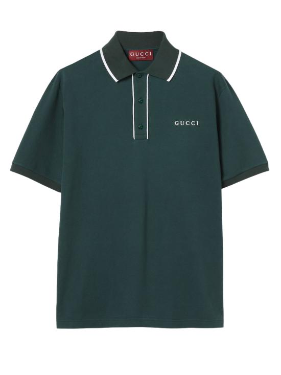 26SS 구찌 자수 코튼 피케 폴로 셔츠 806250 XJHHO3015 Blue