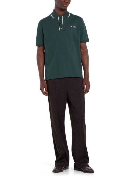 26SS 구찌 자수 코튼 피케 폴로 셔츠 806250 XJHHO3015 Blue - GUCCI