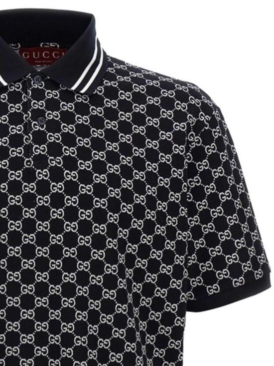 26SS 구찌 코튼 피케 자카드 폴로 셔츠 788024 XJHH74137 Blue - GUCCI
