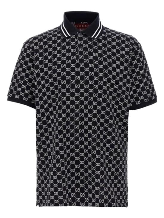 26SS 구찌 코튼 피케 자카드 폴로 셔츠 788024 XJHH74137 Blue