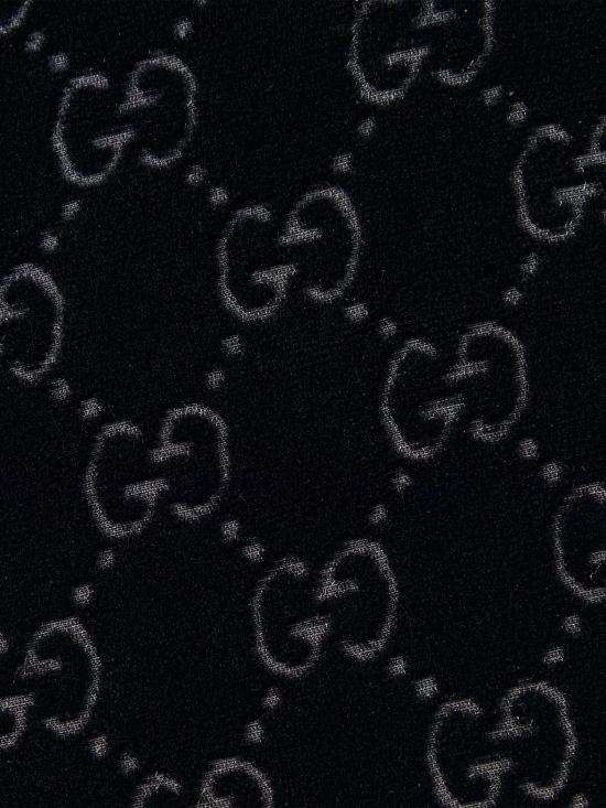 26SS 구찌 GG 스트레치 벨벳 데보레 팬츠 860769 ZAUS41000 Black - GUCCI