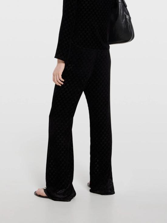 26SS 구찌 GG 스트레치 벨벳 데보레 팬츠 860769 ZAUS41000 Black - GUCCI
