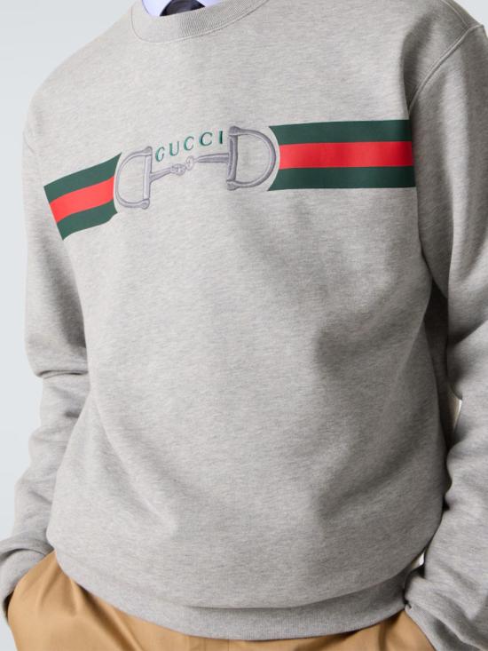 26SS 구찌 프린트 디테일 코튼 저지 스웨트셔츠 848737 XJHOK1056 Grey - GUCCI