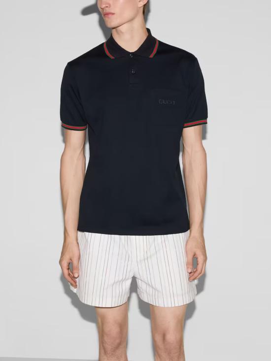 26SS 구찌 코튼 폴로 셔츠 795174 XJEOX4794 Blu - GUCCI