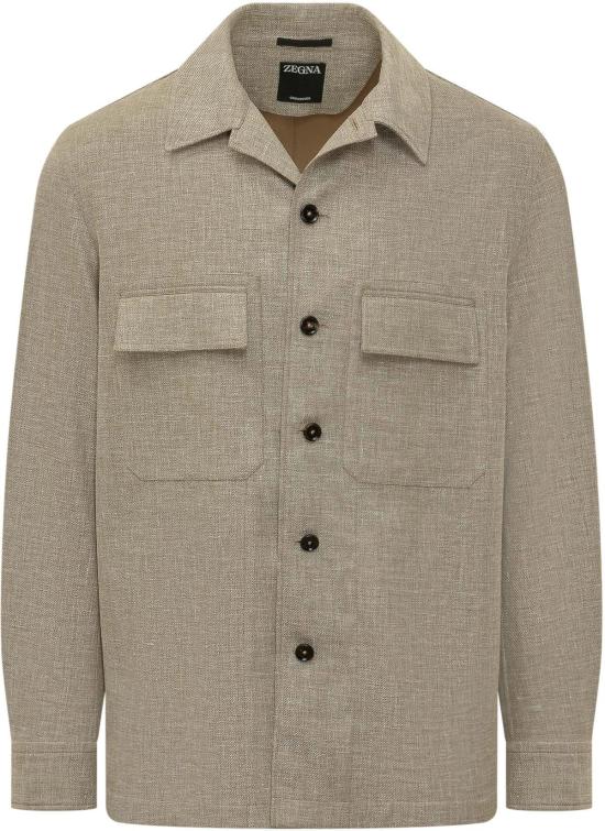 26SS 에르메네질도제냐 긴팔 셔츠 UHV22A3SOT6BV04 TAUPE
