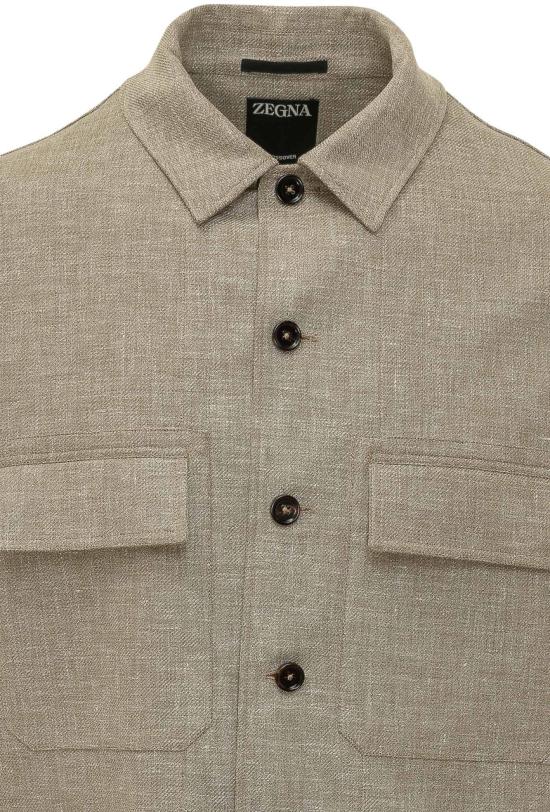 26SS 에르메네질도제냐 긴팔 셔츠 UHV22A3SOT6BV04 TAUPE - ERMENEGILDO ZEGNA