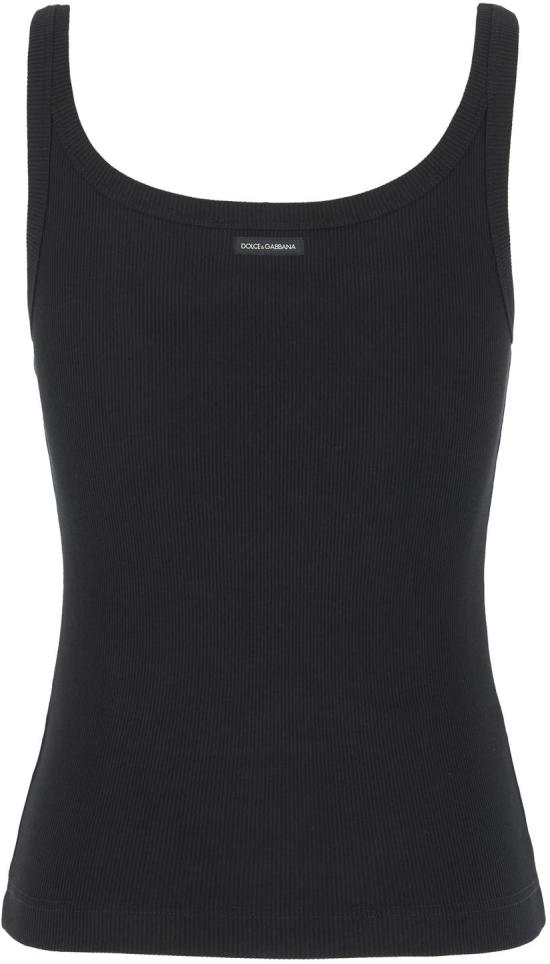 25FW 돌체앤가바나 파인 립 코튼 싱글렛 F8U09TFU7AVN0000 BLACK - DOLCE & GABBANA