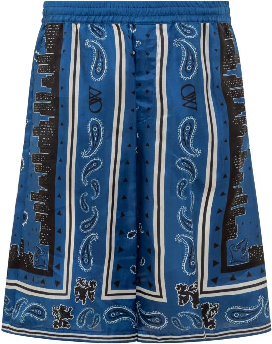  오프화이트 숏팬츠 OMCB092S24FAB0014600 BLUE