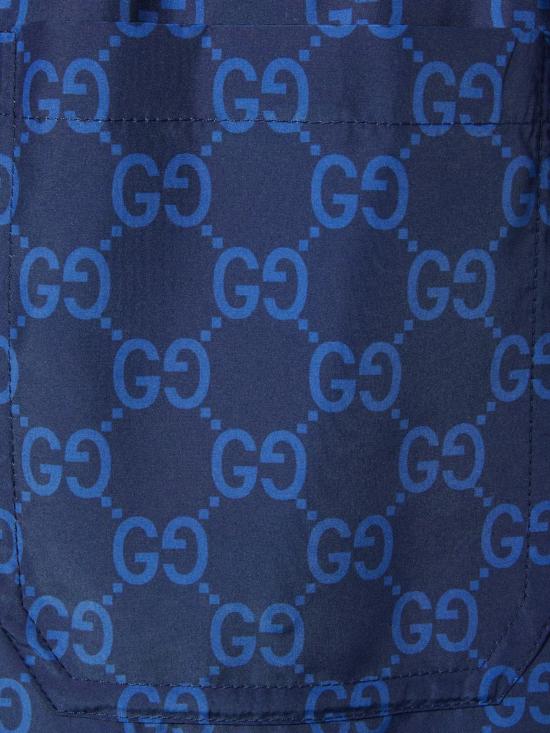 26SS 구찌 프린트 포플린 테크 스윔 쇼츠 815602 XHAJ34735 Blue - GUCCI