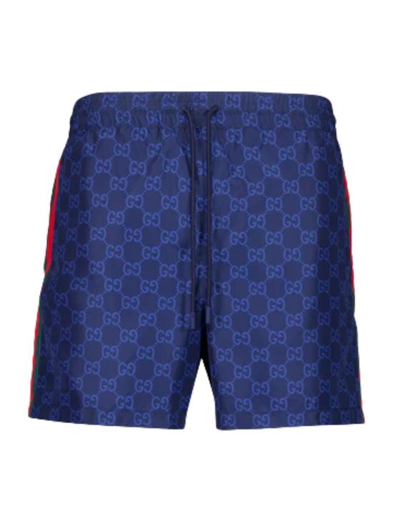 26SS 구찌 프린트 포플린 테크 스윔 쇼츠 815602 XHAJ34735 Blue