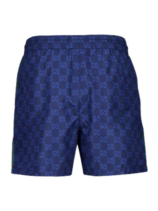 26SS 구찌 프린트 포플린 테크 스윔 쇼츠 815602 XHAJ34735 Blue - GUCCI