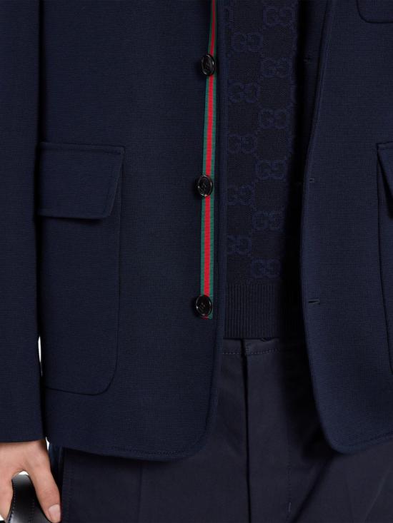 26SS 구찌 싱글 브레스트 코튼 저지 재킷 846713 ZAM6R4240 Clear Blue - GUCCI