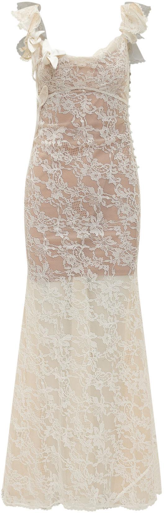 26SS 셀프 포트레이트 롱 원피스 SS26259XCCREAM WHITE