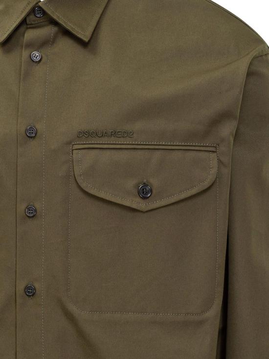 25FW 디스퀘어드2 긴팔 셔츠 S71DM0805S41794728 DONKERGREEN - DSQUARED2