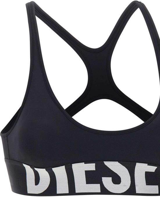 26SS 디젤 로고 마이크로파이버 스포츠 브라 A182770PLAR9XX BLACK - DIESEL